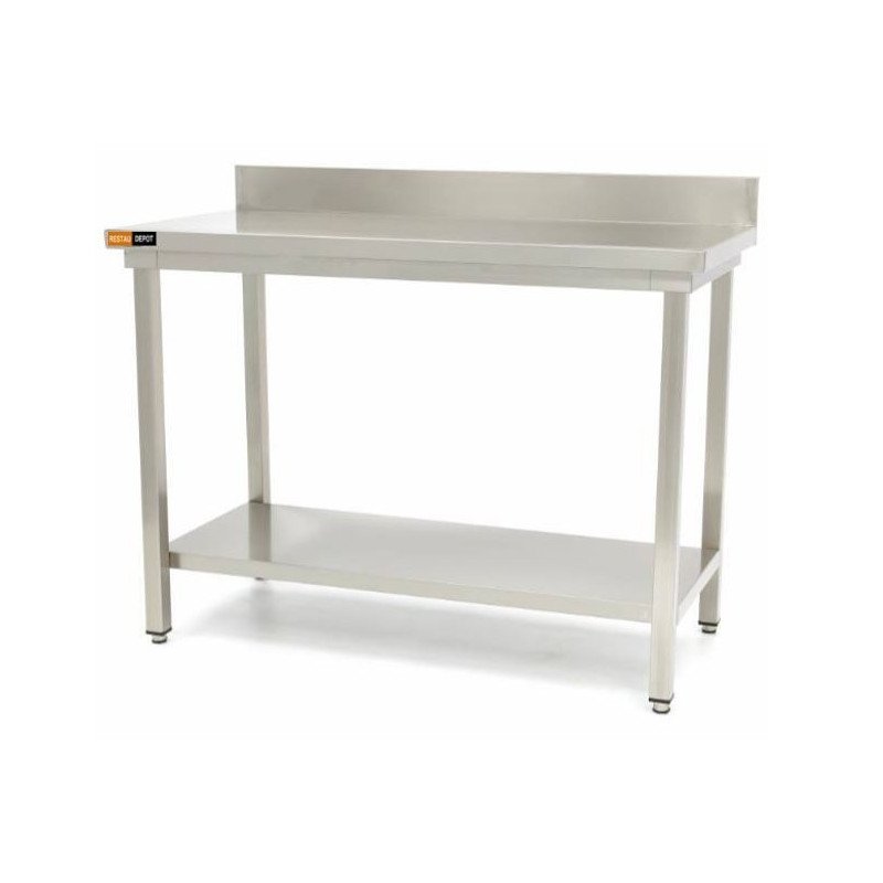 table inox professionnelle avec dosseret