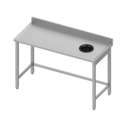 Table inox avec trou vide ordures