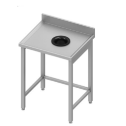 table inox avec trou vide ordures poubelle intégrée
matériel pro occasion déstockage table inox avec trou