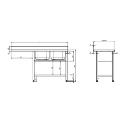 évier de cuisine pro inox avec emplacement lave vaisselle